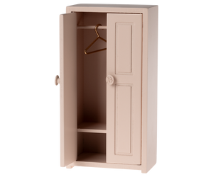 Maileg Wooden Closet for Mouse Clothes in Light Rose