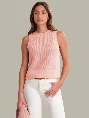 525 America Demi High Crew Neck Tank in Pink Salt