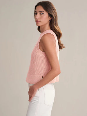 525 America Demi High Crew Neck Tank in Pink Salt