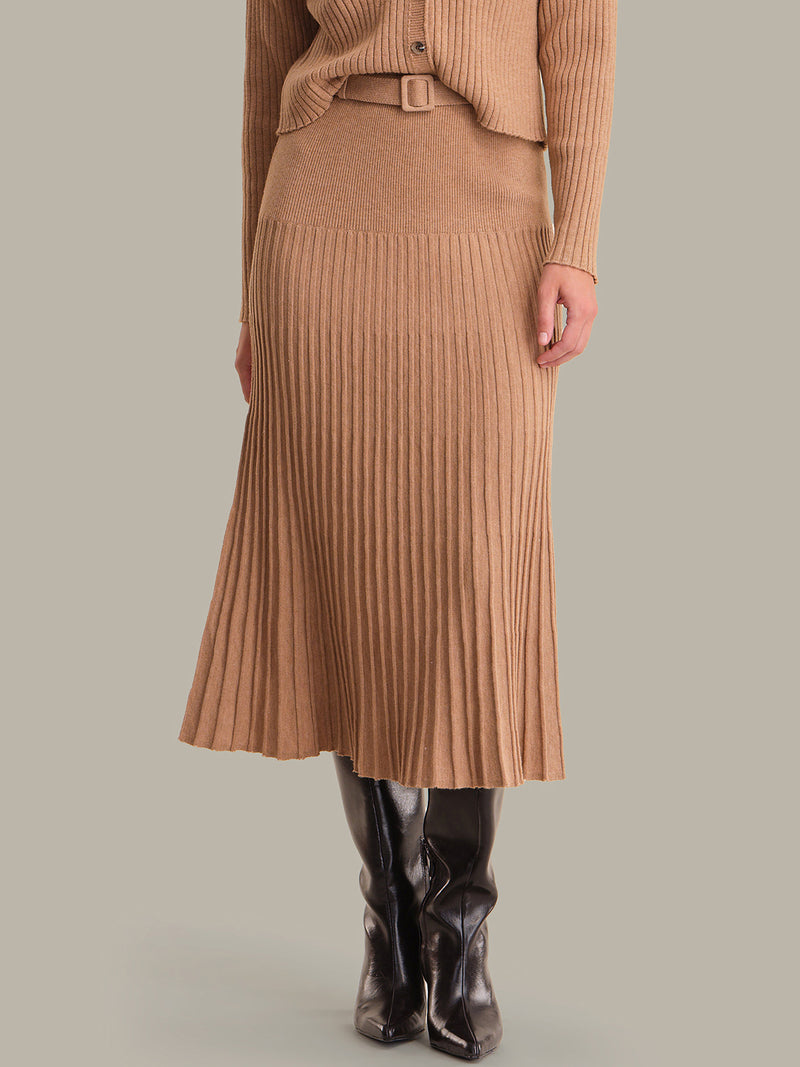 525 America Rory Pleated Mini Skirt in Fawn Heather