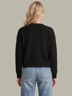 525 America Daphne Cropped Pullover in Black