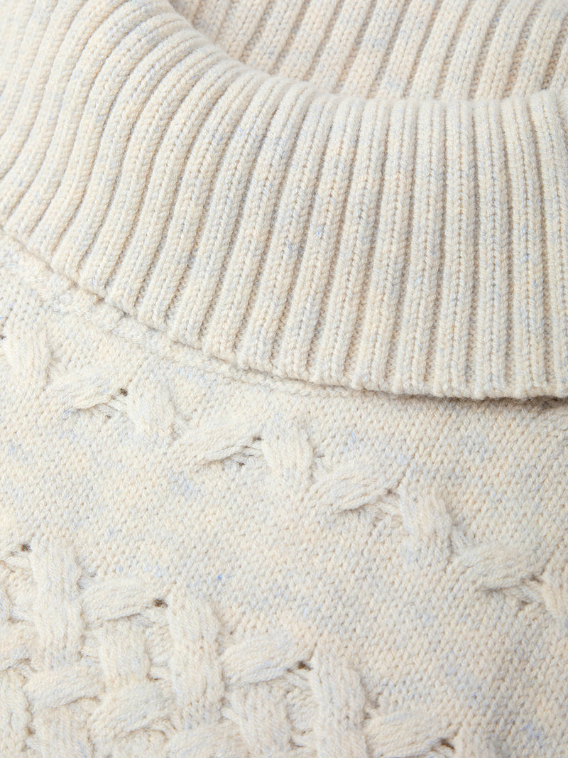 525 America Maureen Cable Cowl Sweater in Oatmeal