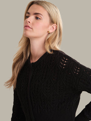 525 America Colby Cropped Cardigan in Black