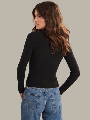 525 America Ginny Long Sleeve Top in Black Beauty