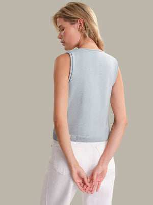 525 America Ella: Cotton Button Front Sweater Vest