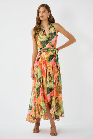 Hutch Fredy Wrap Dress in Hothouse Tropical