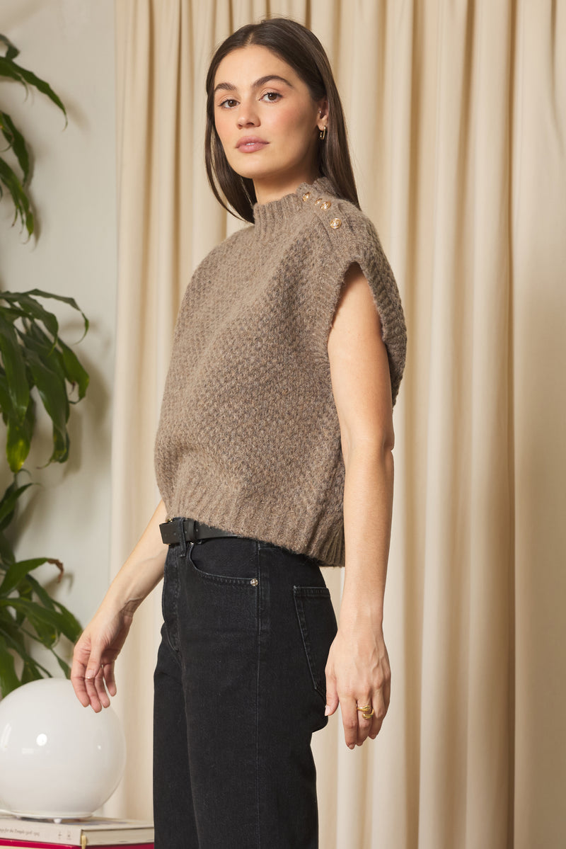 Stitches + Stripes Lynn Vest in Walnut