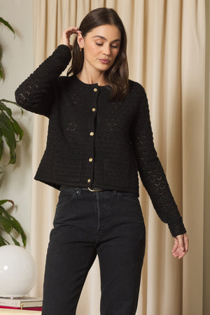 Stitches + Stripes Merritt Cardigan in Black