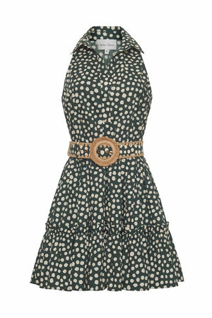 Cara Cara Hannah Mini Dress in Abstract Dot Green Turtledove