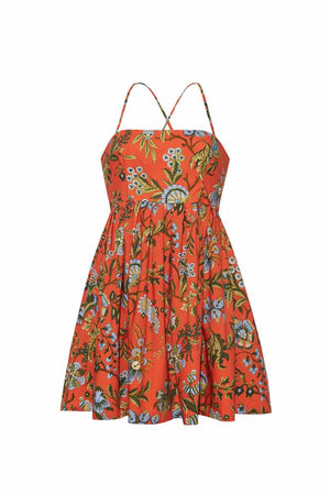 Cara Cara Leo Mini Dress in Clover Orange