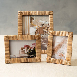 India Handicrafts Inc 5x7 Woven Rattan Picture Frame