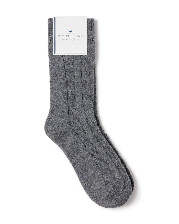 Petite Plume Cashmere Socks in Dark Grey