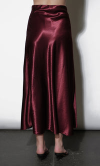 Greylin Paige Midi Slip Skirt in Dark Cherry