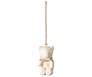 Maileg Metal Teddy Bear Ornament in Off-White/Rose