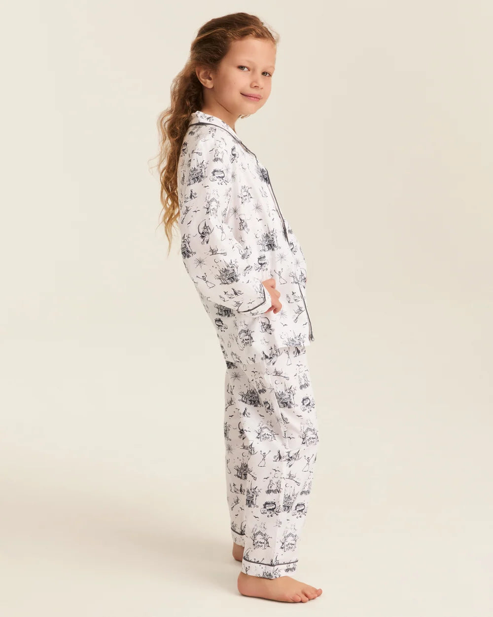Petite Plume Kid's Twill Pajama Set in Hallow's Eve Toile