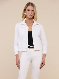 L'Agence Janelle Slim Raw Jacket in Blanc