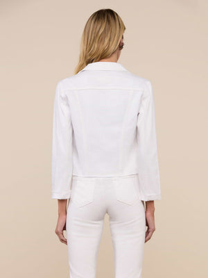 L'Agence Janelle Slim Raw Jacket in Blanc
