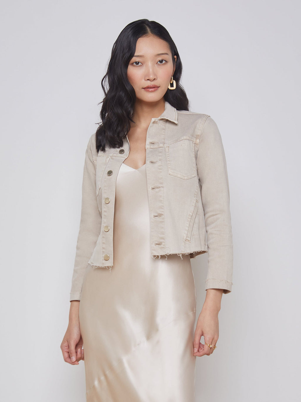L'Agence Janelle Slim Raw Jacket Biscuit
