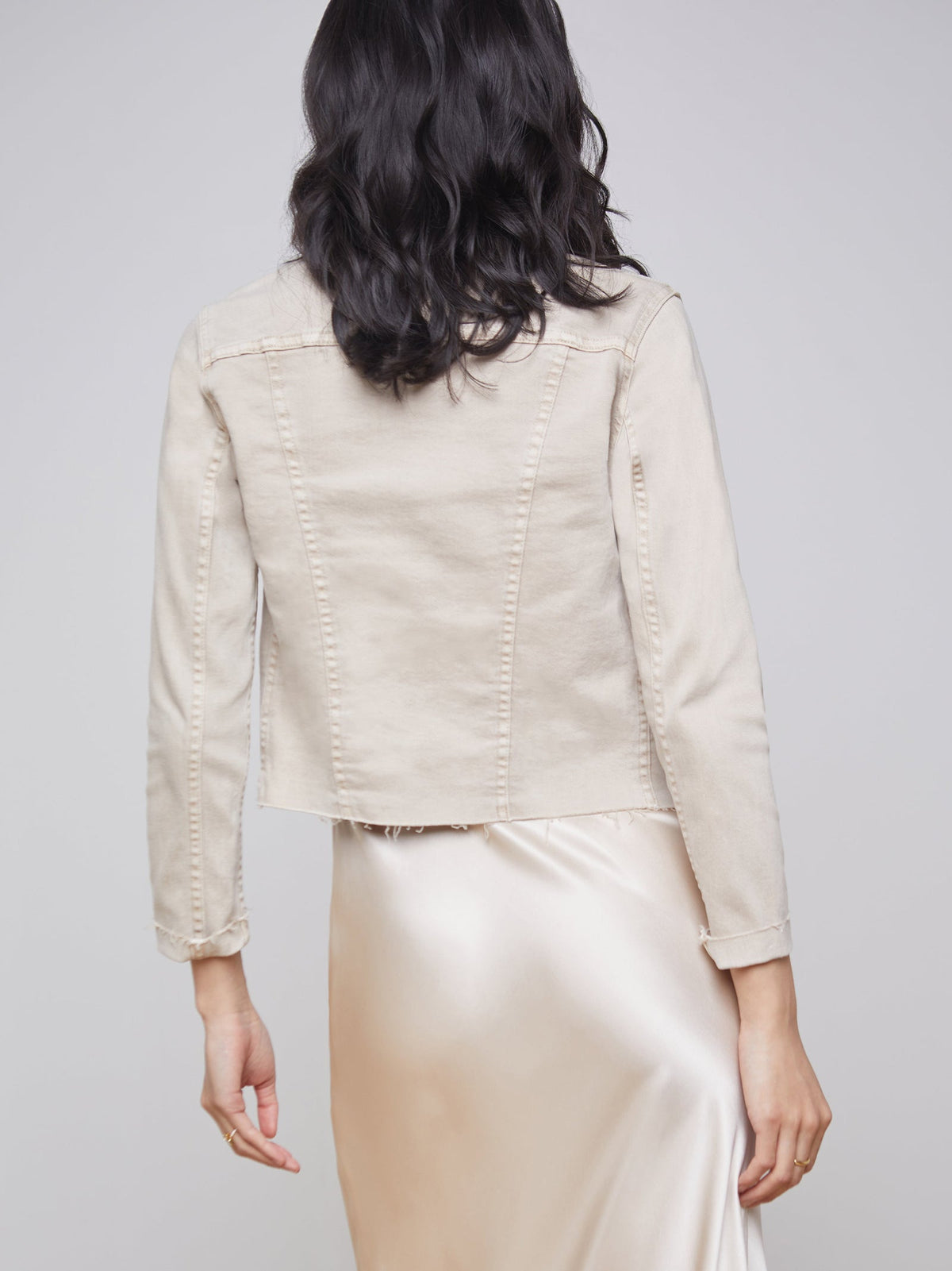L'Agence Janelle Slim Raw Jacket Biscuit