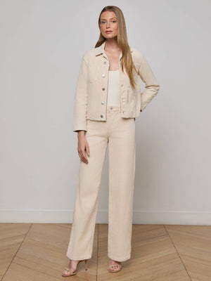 L'Agence Janelle Corduroy Jacket in French Vanilla