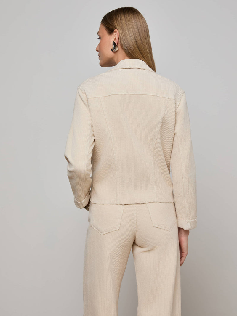 L'Agence Janelle Corduroy Jacket in French Vanilla
