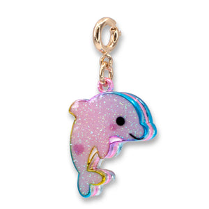 Charm It! Gold Glitter Dolphin Charm