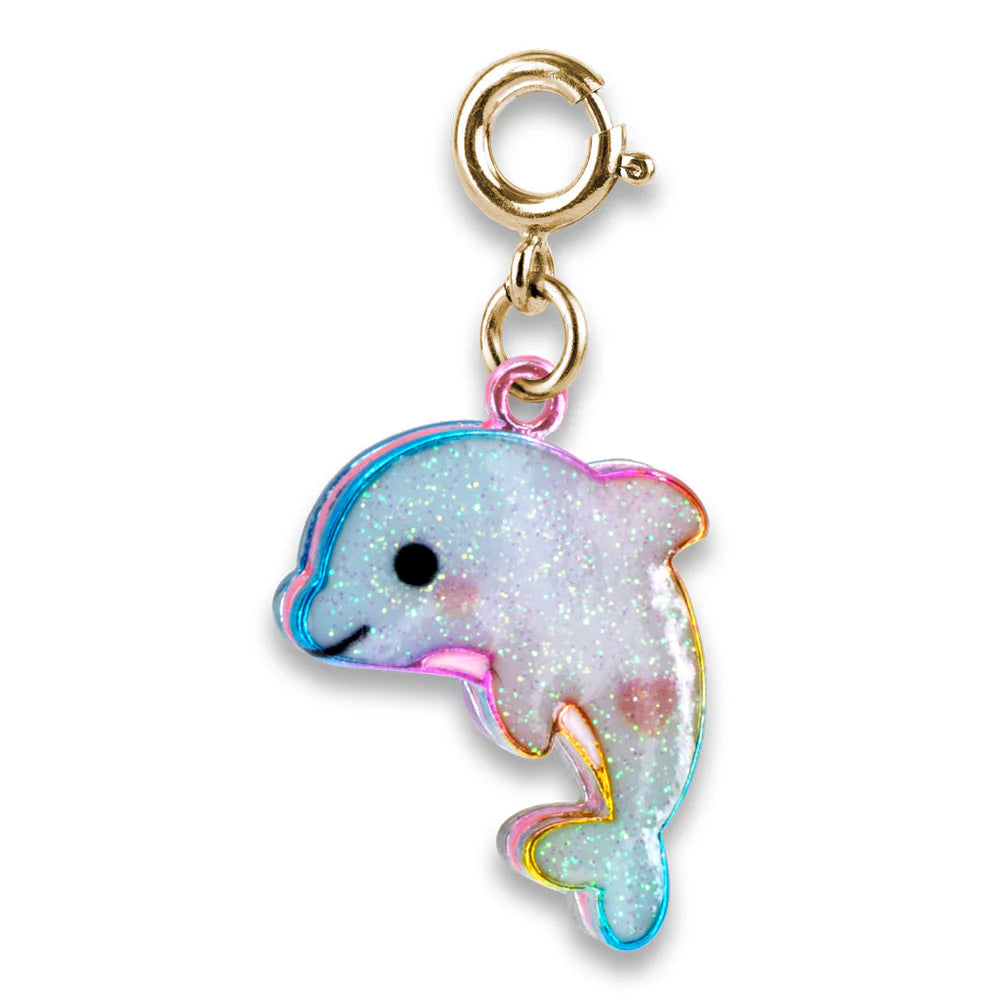 Charm It! Gold Glitter Dolphin Charm
