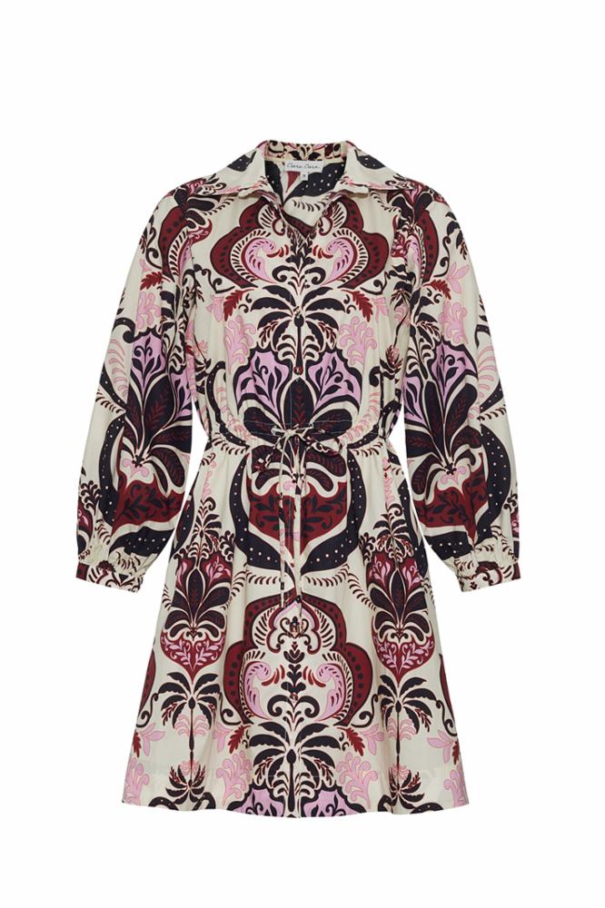 Cara Cara Henry Dress in Palm Pavillion Ivory