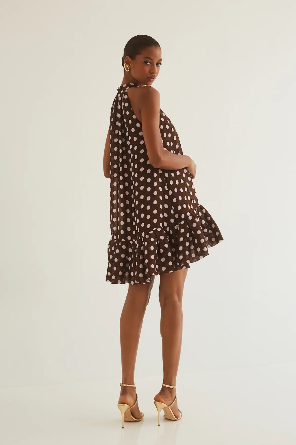 Cara Cara Arca Mini Dress in Joelle Dot Brown