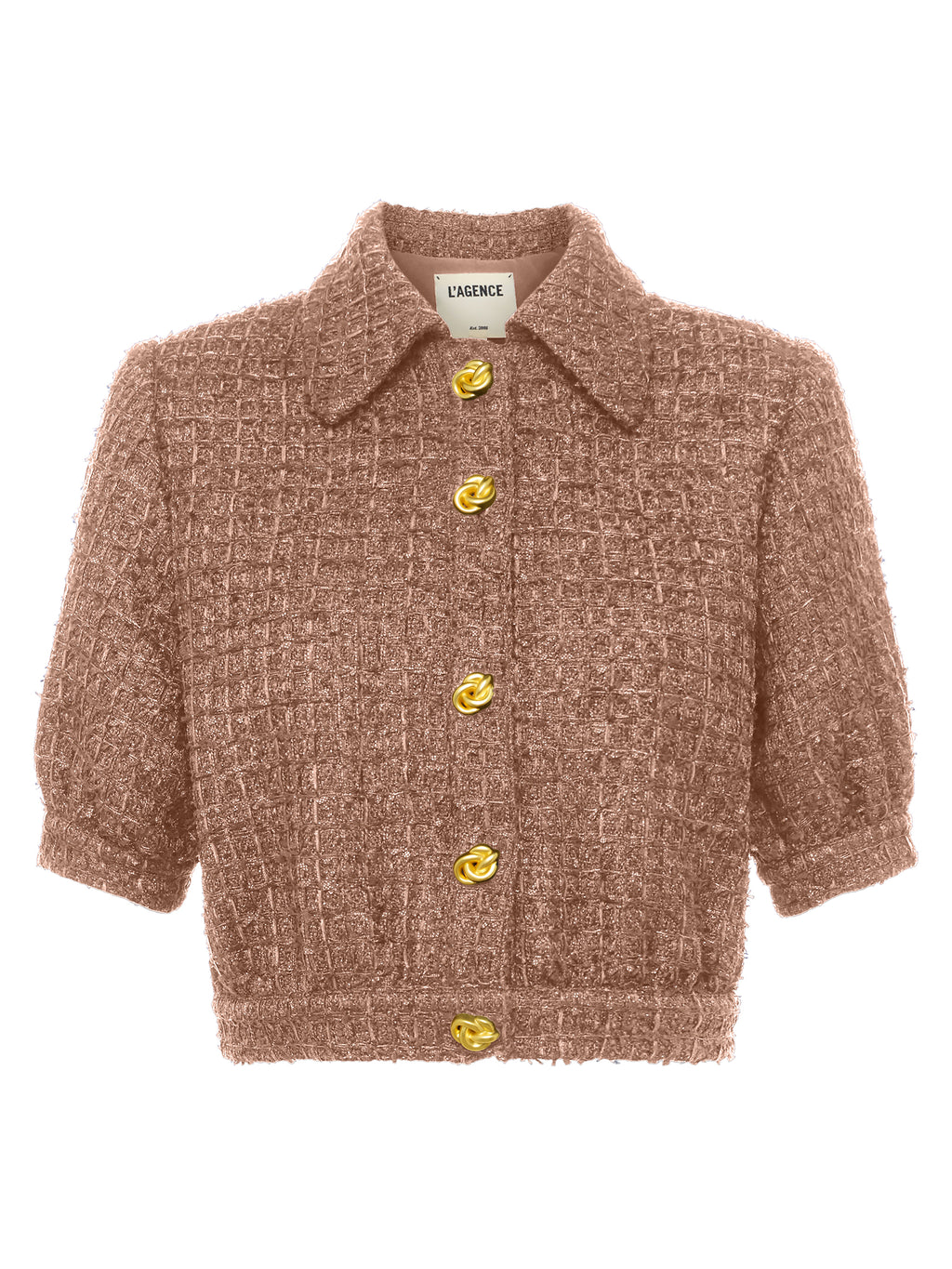 L'Agence Cove Crop Shirt Jacket in Cappuccino