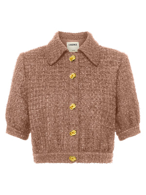 L'Agence Cove Crop Shirt Jacket in Cappuccino