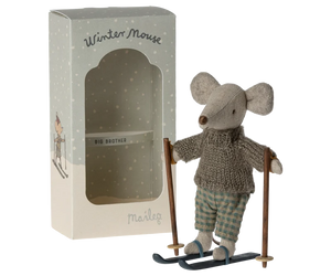 Maileg  Big Brother Winter Mouse with Ski Set