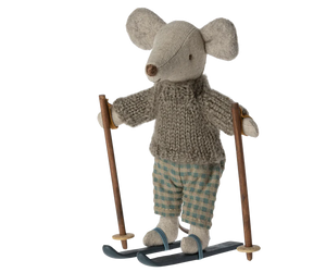 Maileg  Big Brother Winter Mouse with Ski Set
