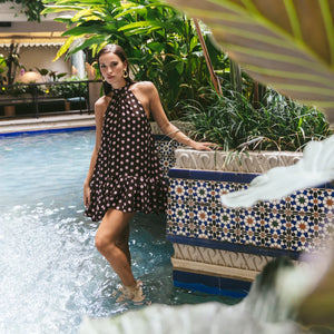 Cara Cara Arca Mini Dress in Joelle Dot Brown