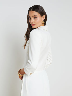 L'Agence Kumi Cropped Jacket in White