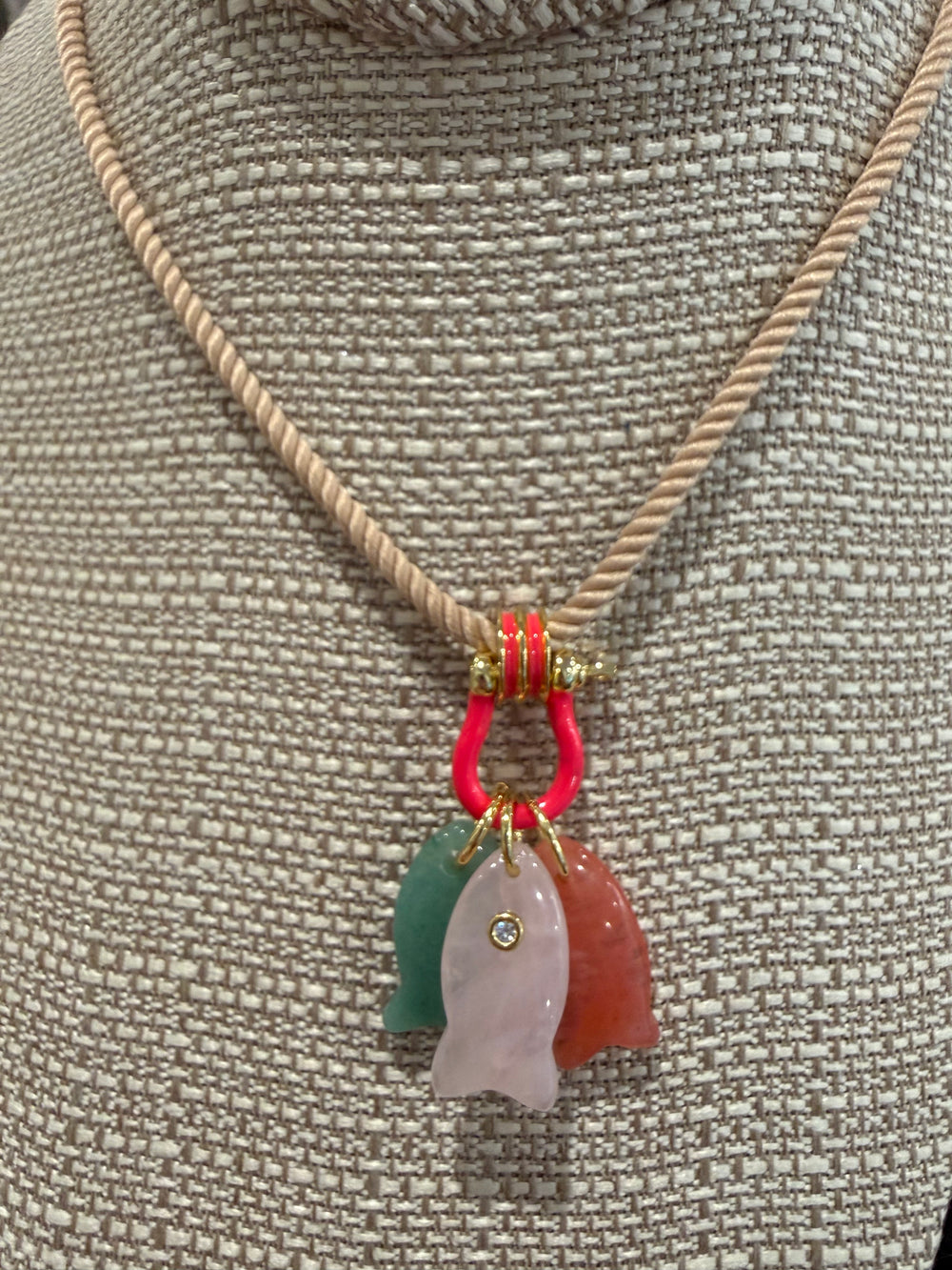 Pink/Aventurine/Rose on Tan