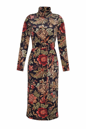 Cara Cara Piper Dress in Black Flora Castle