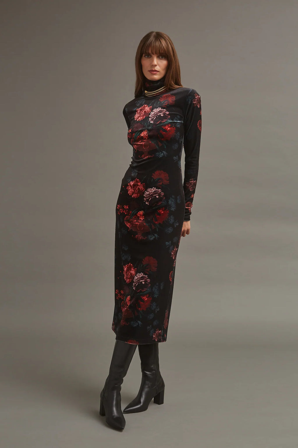 Cara Cara Piper Dress in Eternal Black Flora