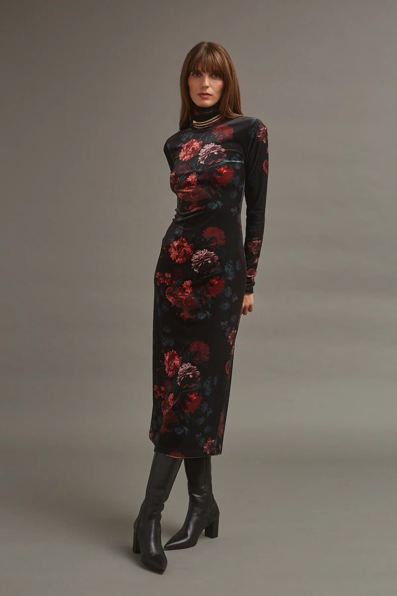 Cara Cara Piper Dress in Eternal Black Flora