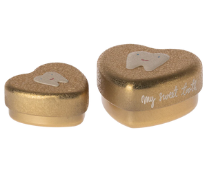 Maileg Nesting Tooth Boxes 2 Piece Set in Gold