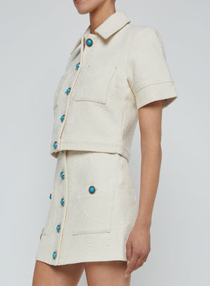 L'Agence Chita Crop Jacket in Ivory