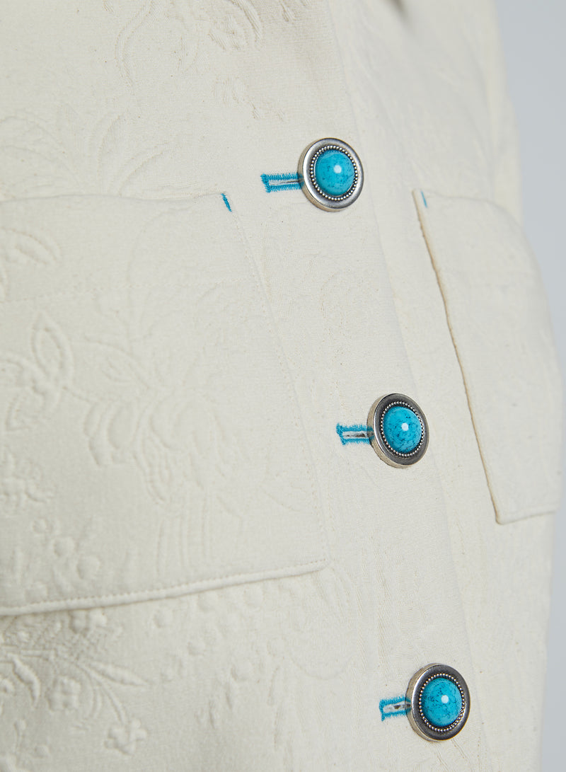 L'Agence Chita Crop Jacket in Ivory