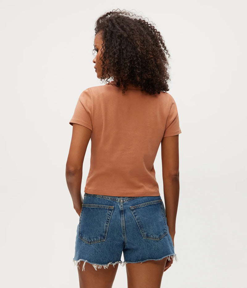 Michael Stars Mimi Crop Tee in Terra