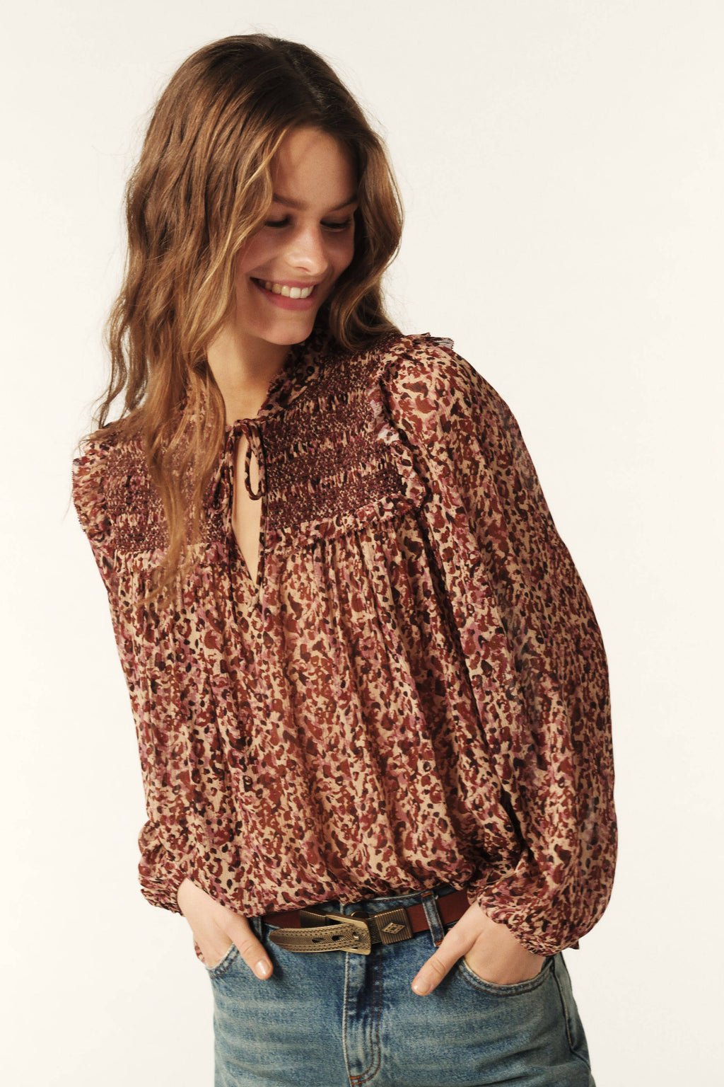 ba&sh Capucine Blouse in Bois De Rose