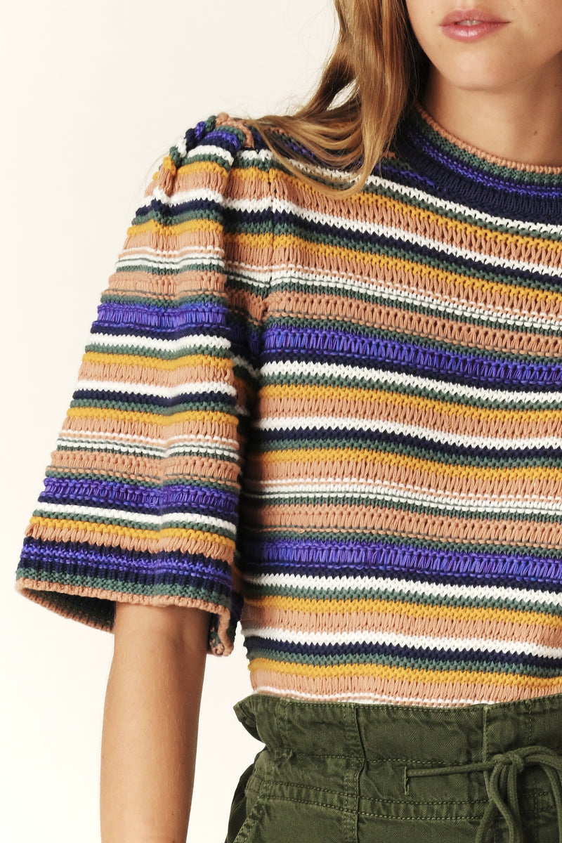 ba&sh Farfaela Short Sleeve Sweater in Multi