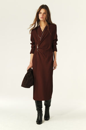 ba&sh Fiji Dress in Chocolate