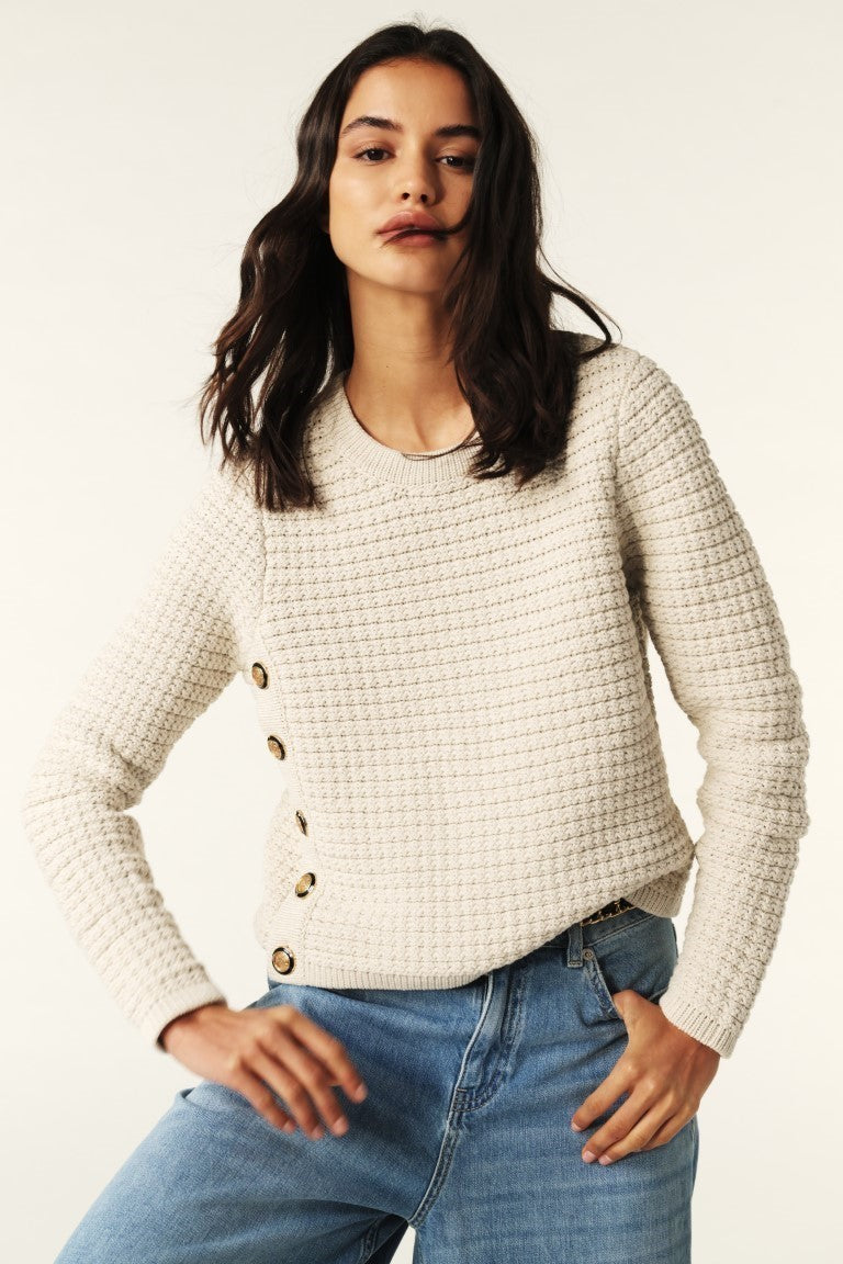 ba&sh Gael Pullover Sweater in Ecru