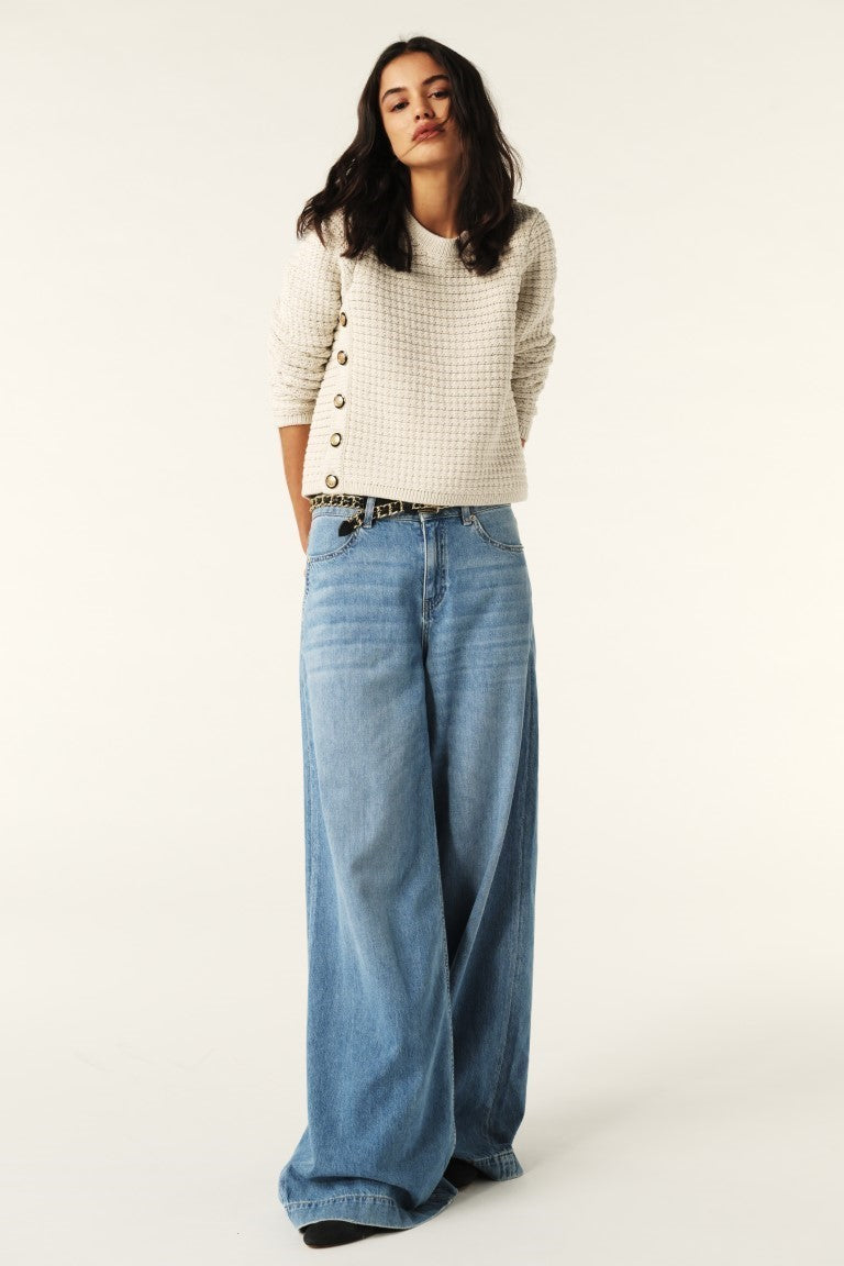ba&sh Gael Pullover Sweater in Ecru