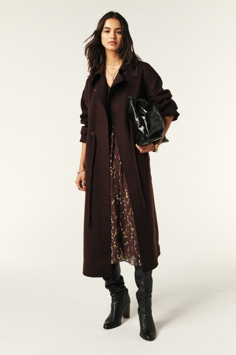 ba&sh Kate Coat in Chocolat