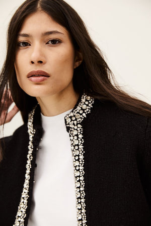 ba&sh Louna Cardigan in Black